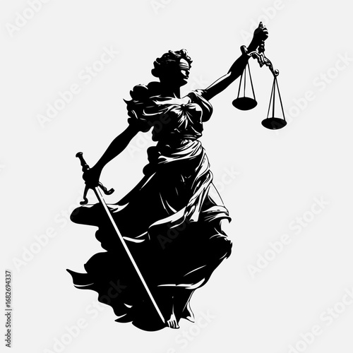  Justice Scales Simple Silhouette Flat Vintage Style Retro Black Icon Symbol, Lady Justice Concept And Goddess Perched  Justice Scales Clip Vector Art Clothing