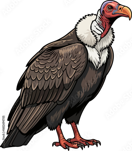 majestic lappetfaced vulture a powerful symbol of wild natures enduring majesty, isolated on transparent background