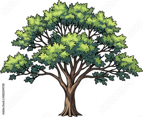 majestic oak tree a symbol of strength, resilience, and enduring nature, isolated on transparent background