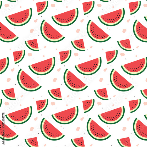 Seamless Pattern with Watermelon
