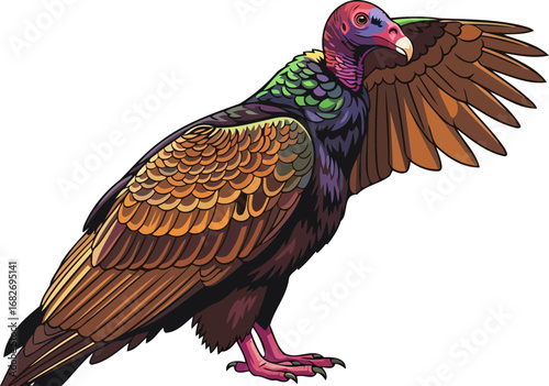 majestic turkey vulture in profile a vivid study of avian majesty, isolated on transparent background
