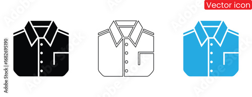 Classic shirt icon for professional business attire,T Shirt icon set. Clothing sign. for mobile concept and web design. vector illustration on white background