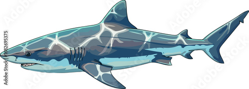 oceanic shark a masterpiece of blue hues and graceful movement, isolated on transparent background