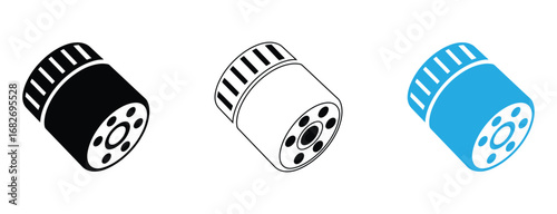 WebFilter icon, funnel icon, filtering icons, filter glyph icon marketing sales conversion filter vector symbol.Modern automotive filter icon for vehicle maintenance, isolated on white background.