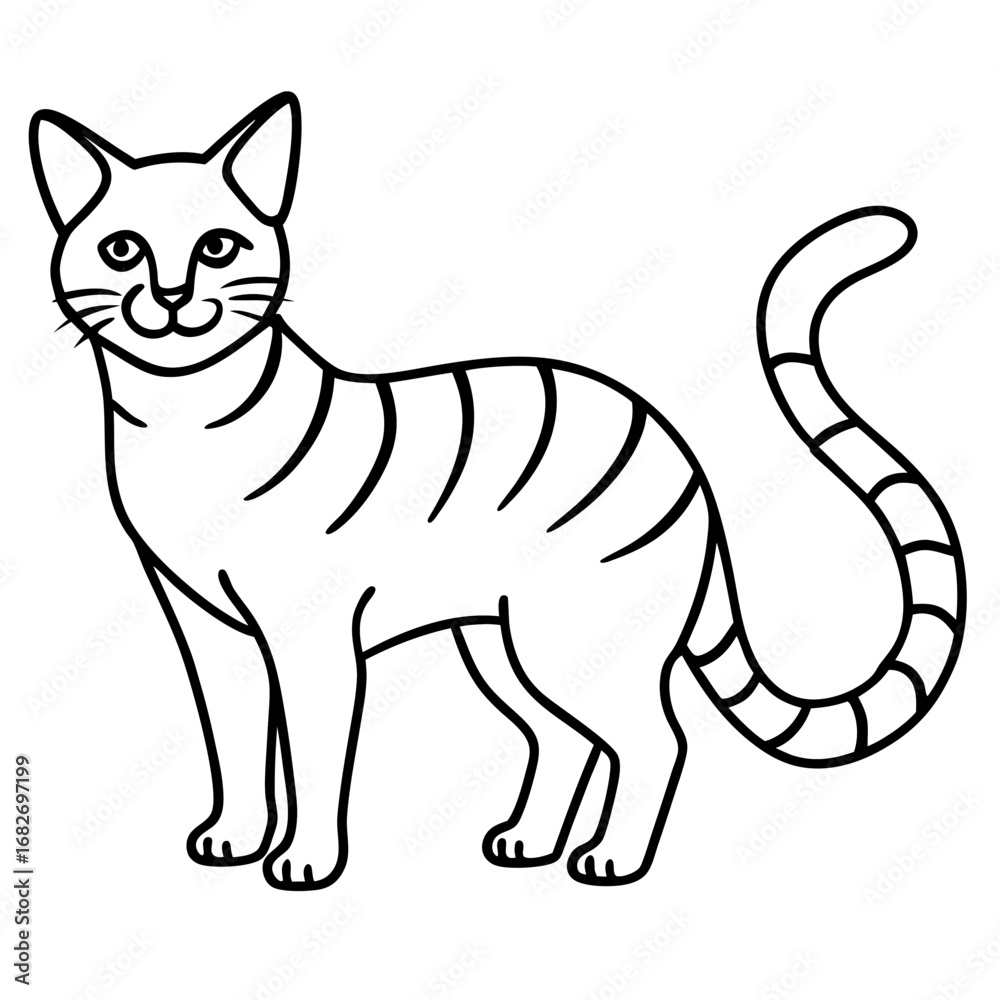 Obraz premium Cat line Art vector 