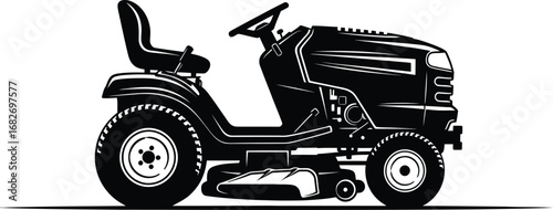 Lawn mower vector illustration for garden equipment and mowing