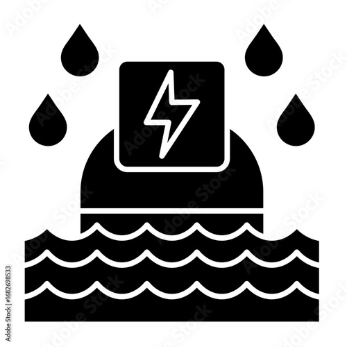 Hydroelectric Power  Icon Set Multiple Style Collection