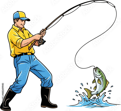 a fishermans triumph hook, line, and sinker, a classic catch, natures reel reward, isolated on transparent background