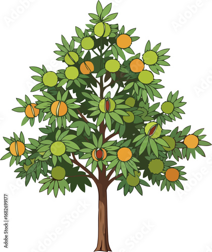 abundant chestnut tree a bountiful harvest of autumn fruits, natures gift of deliciousness, isolated on transparent background