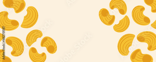 Food banner with pipe rigate pasta and copy space