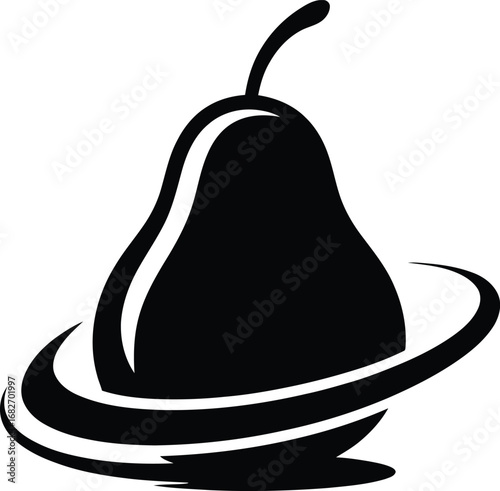 Sleek pear fruit with elegant swirl silhouette