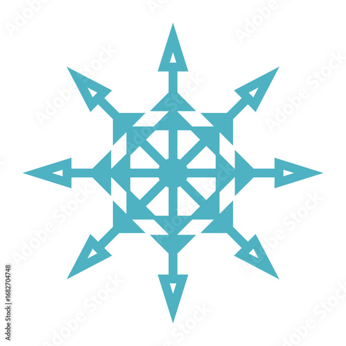 Abstract geometric design featuring a symmetrical pattern in soothing teal colors