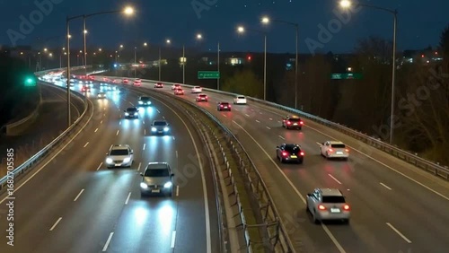 Night Highway Traffic
