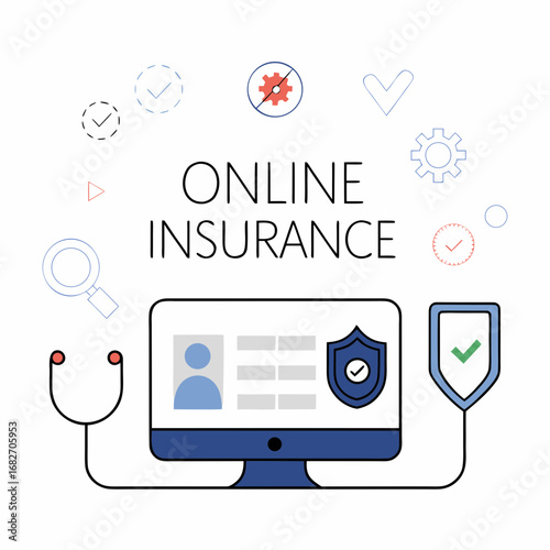 Health Insurance Concept – Online Service Platform Ensuring Security and Protection of Life Flat Vector Illustration
