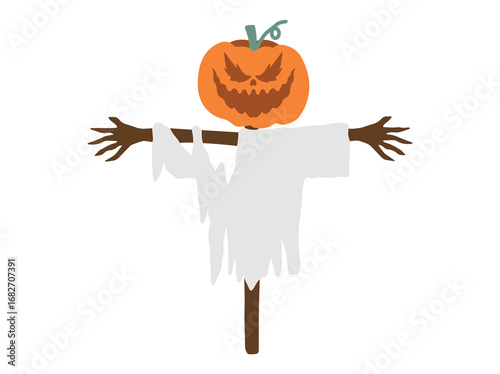 Straw Monster Scarecrow Halloween Pumpkin