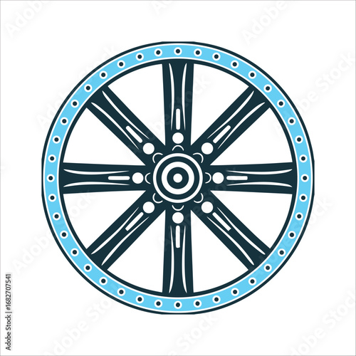 Eight-Spoked Spirit Wheel Symbol Icon Spirit Wheel A wagon wheel with eight spokes symbolising the sacred turning of fate