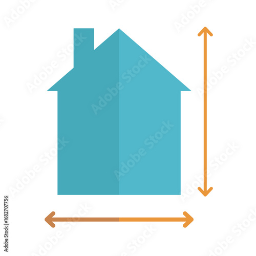 Size house architect flat icon vector design illustration template  in trendy style