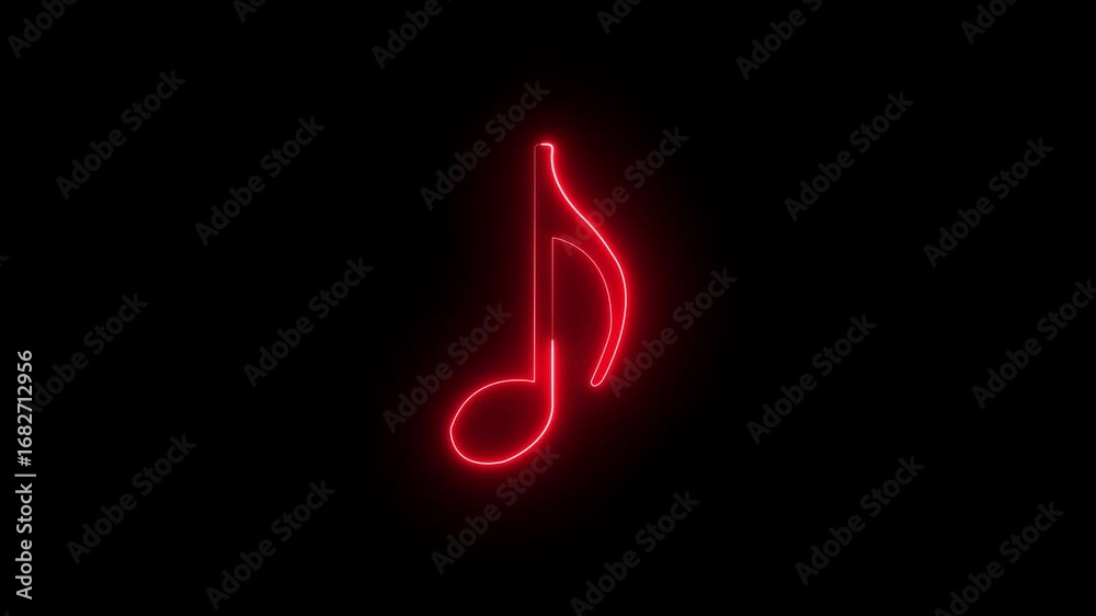 animation icon, Glowing neon line musical note icon on black background. Neon music icon background animation. sheet music song animation music on a A glowing neon music icon animation, glowing 
