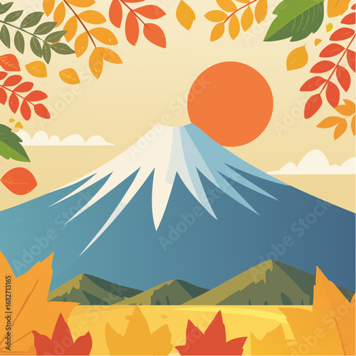 紅葉と富士山