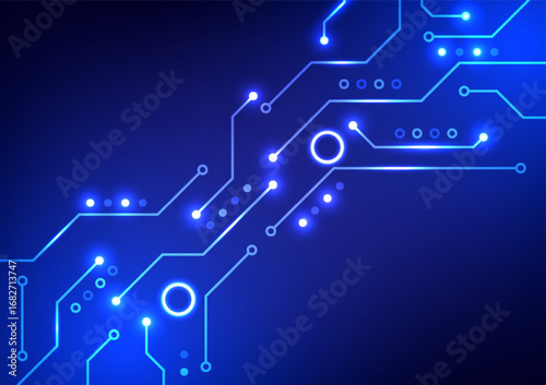 Digital circuit background. Circuit board futuristic data network technology and computer system concept.