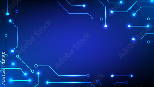 Digital technology circuit background. Circuit board microchip futuristic data network and system.