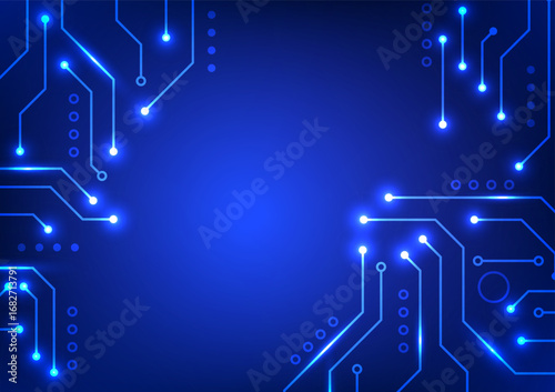 Digital technology circuit background. Circuit board futuristic data network hardware internet and system concept.