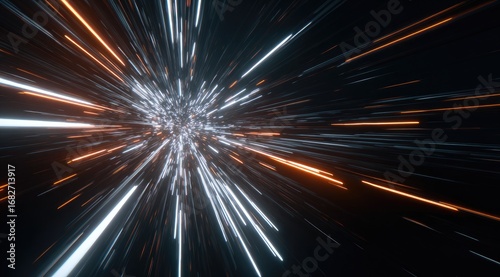 Abstract burst of light rays