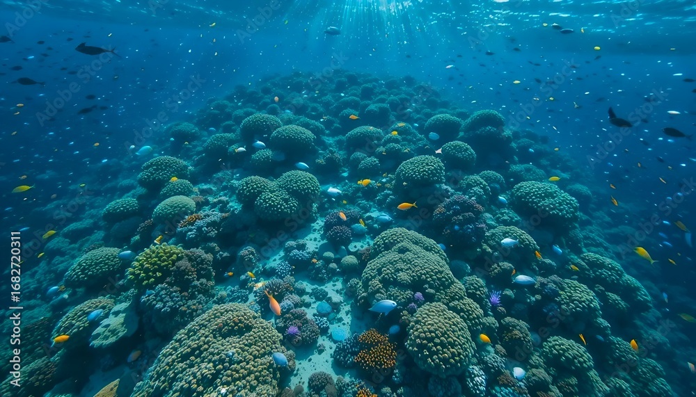 Fototapeta premium Explore vibrant coral reefs teeming with marine life