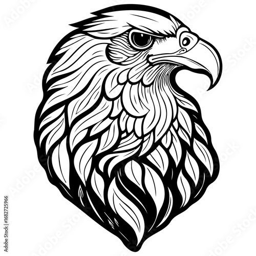 Majestic raptor vector artwork showcasing a symbol of freedom with intricate feathered details in