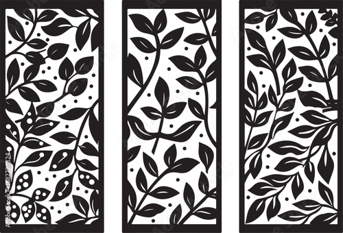 Wall panel laser cut design vector featuring intricate geometric and ornamental patterns, perfect for wall art, home décor, partitions, and modern interior decoration.