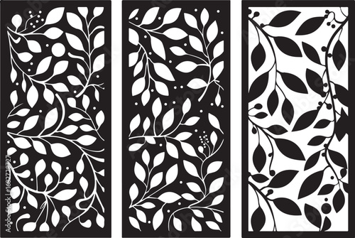 Wall panel laser cut design vector featuring intricate geometric and ornamental patterns, perfect for wall art, home décor, partitions, and modern interior decoration.