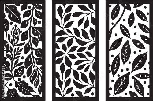 Wall panel laser cut design vector featuring intricate geometric and ornamental patterns, perfect for wall art, home décor, partitions, and modern interior decoration.