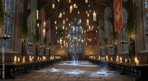 Magical Hallway with Floating Candles.