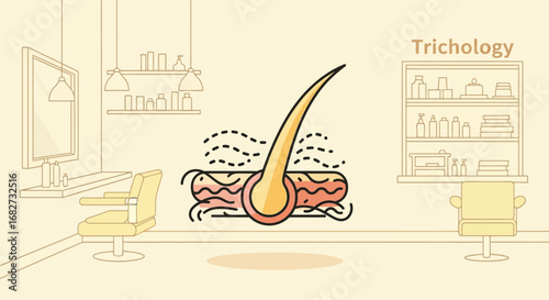 Hair trichology and treatment concept in beauty salon for healthy scalp and hair growth