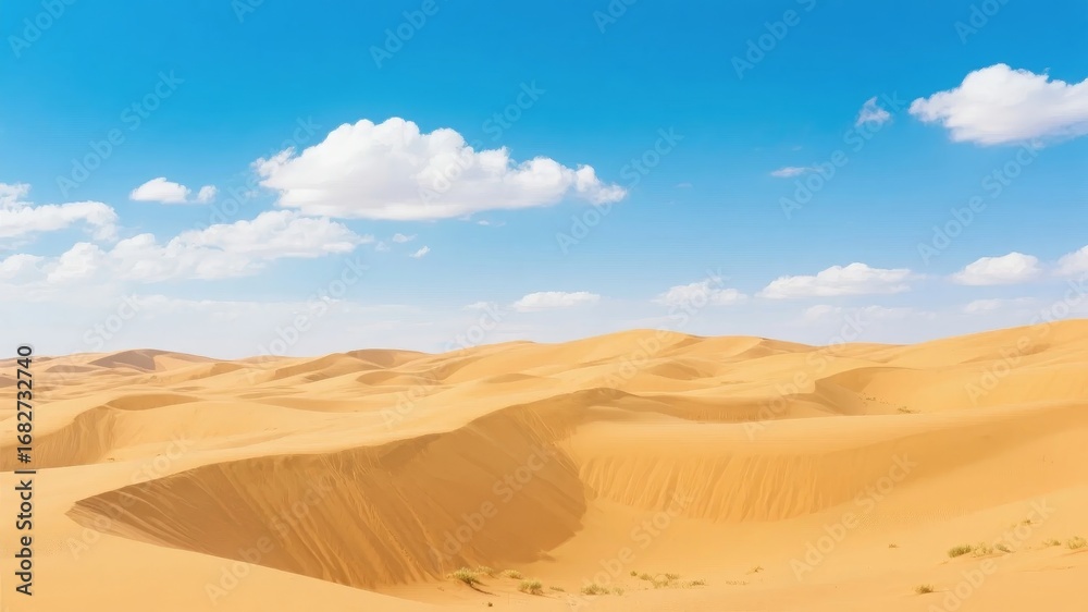Fototapeta premium Vast Sand Dunes Under a Clear Blue Sky