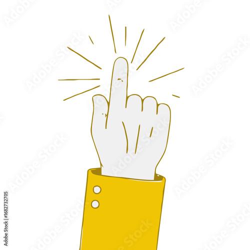Vector art of hand pointing finger clicking button, representing action, selection, or decision making
