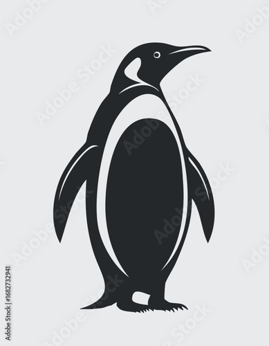 Penguin Animal Vector Logo in Black and White, Minimalist and Simple Design, Ideal for Wildlife Branding, Nature Illustration, and Unique Animal Identity
