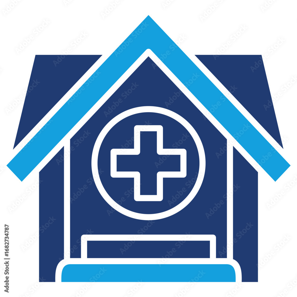 Fototapeta premium Clinic Flat Blue Icon