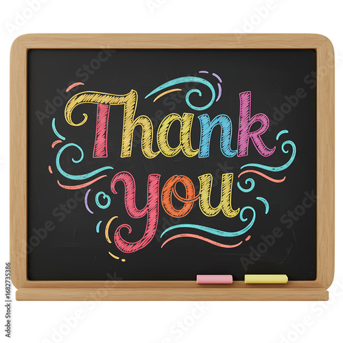 Colorful Chalkboard Thank You Note: Gratitude Design for Education & Business