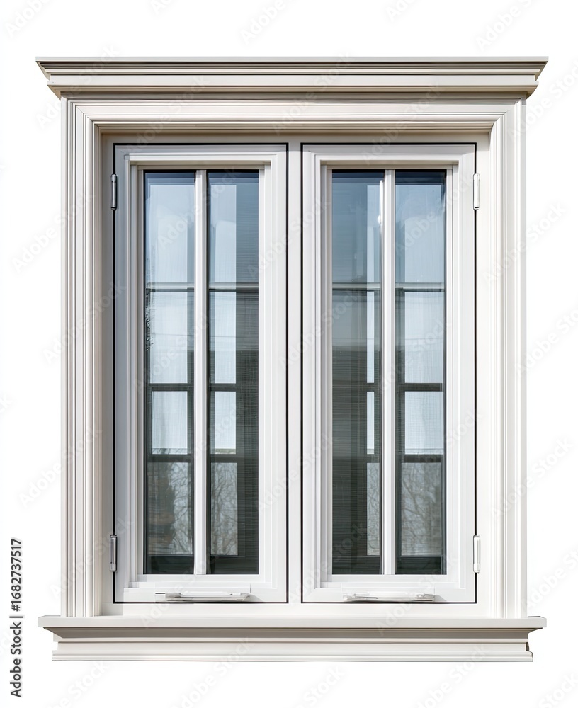 Fototapeta premium Classic, light beige double-hung window