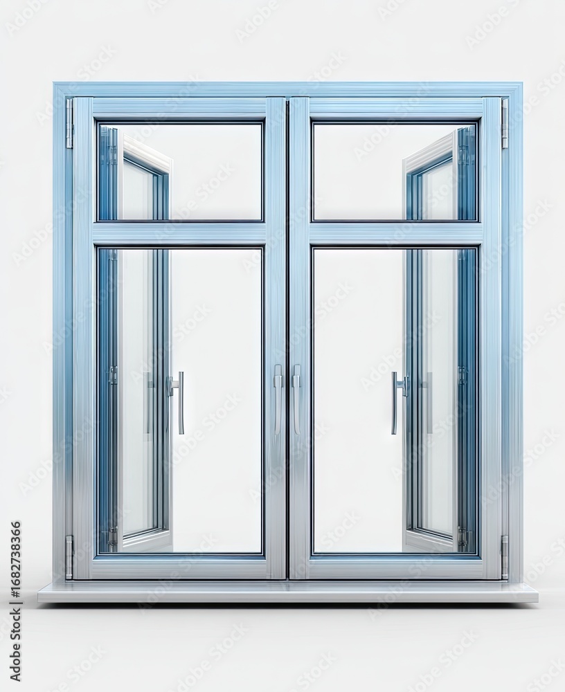 Obraz premium Light-blue double-hung window (1)