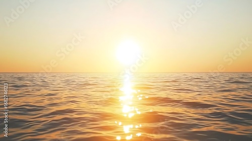 Soft cinematic effect of sunset glow over ocean horizon, shot in 4K using an 85mm f1.8 lens, natural depth and fine tonal transitions