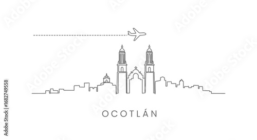 Ocotlan Skyline with Mexico Travel Destination.