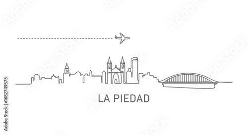La Piedad Skyline with Mexico, Travel, and Outline.