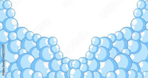 Blue Soap Bubble Corner Border