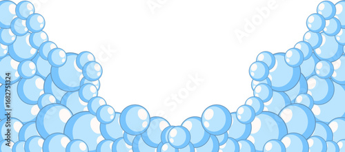 Blue Soap Bubble Corner Border