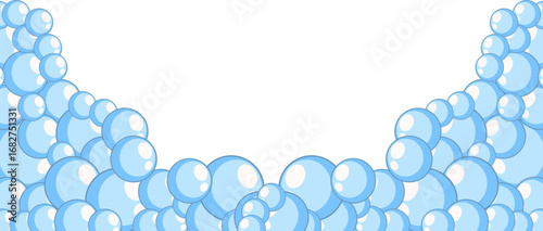 Blue Soap Bubble Corner Border