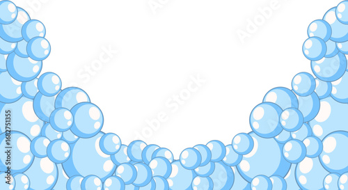 Blue Soap Bubble Corner Border