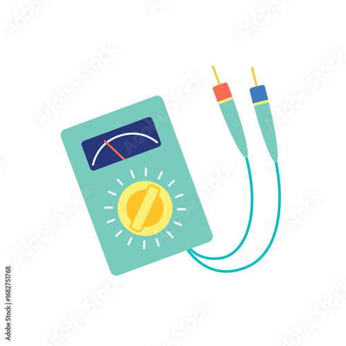 Multimeter flat style illustration isolated on white background