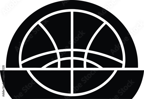 Basketball center circle vector icon.